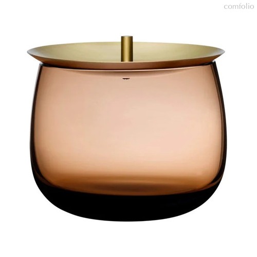 Банка для хранения с крышкой Nude Glass Берет d13хh10,7 см, стекло хрустальное, карамельная - Nude Glass