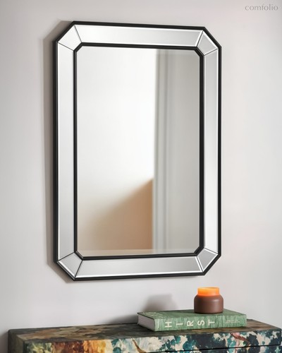 Зеркало в черной раме Леннокс, цвет черный - Louvre Home