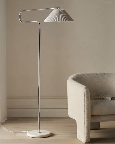 Серебристая напольная лампа Харриет, цвет хром - Louvre Home