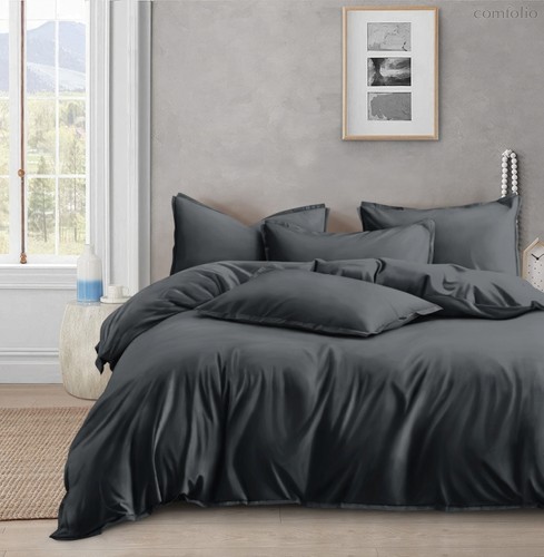 Комплект постельного белья ОCA-1-006-Графит 1.5 Сатин Однотонный+ нав-ки 70х70х2шт. - АльВиТек