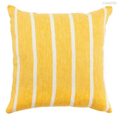 Чехол на подушку декоративный в полоску горчичного цвета из коллекции Essential, 45х45 см, 45x45 - Tkano