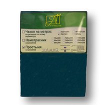 Простыня на резинке ПР-СО-Р-200-МВ Морская волна Сатин однотонный 200х200х25 - АльВиТек