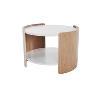 Столик Lagom D 65 см высота 45 см (белый, натуральный дуб) - Ellipse