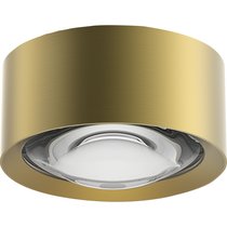 OCCHIO светильник потолочный накладной 8W, D90xH45мм, Ra>90, 75°, 3000К, IP54, PF0.9 матовая латунь, источник питания в комплекте - Donolux