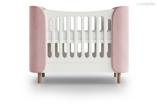 Кроватка KIDI Soft mini cпальное место 60*120 см антивандальная ткань (розовый) - Ellipse