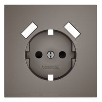 Накладка для розетки с заземлением и защитными шторками, с USB A+A, S70 капучино