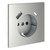 Накладка для розетки с заземлением и защитными шторками, с USB A+C, S70 сталь - Voltum