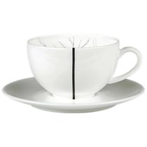 Чашка чайно-кофейная с блюдцем Dibbern "Чёрный лес.Белый декор" 250мл - Dibbern