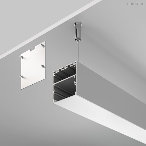 Алюминиевый профиль накладной-подвесной 50?50 (Серебро, 2 м), ALM-5050-S-2M - Maytoni