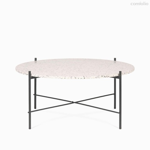Кофейный столик Lacio Terrazzo диаметр 80, цвет серый/черный - Cosmo