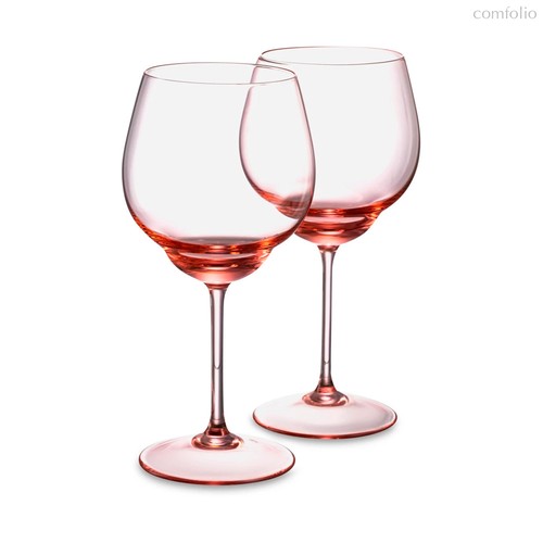 Набор бокалов для красного вина Klimchi Тени 460 мл, 2 шт, богемское стекло, розовый - Klimchi