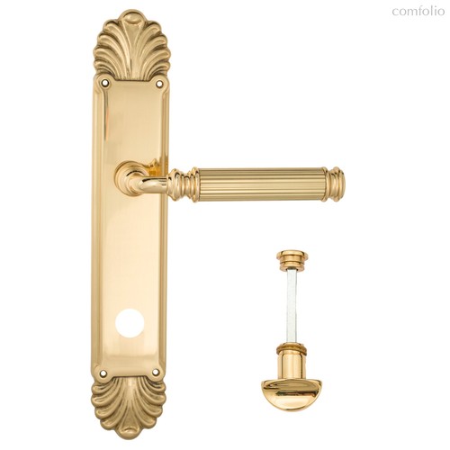 Дверная ручка Venezia Mosca WC-2 на планке PL87 полированная латунь - Venezia Collezione