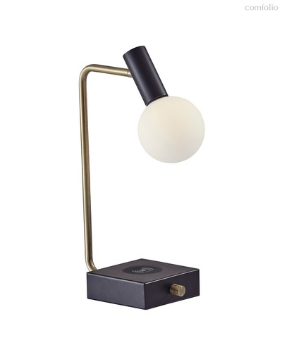 Настольная лампа Ньют с беспроводной зарядкой для смартфона, цвет золотой - Louvre Home