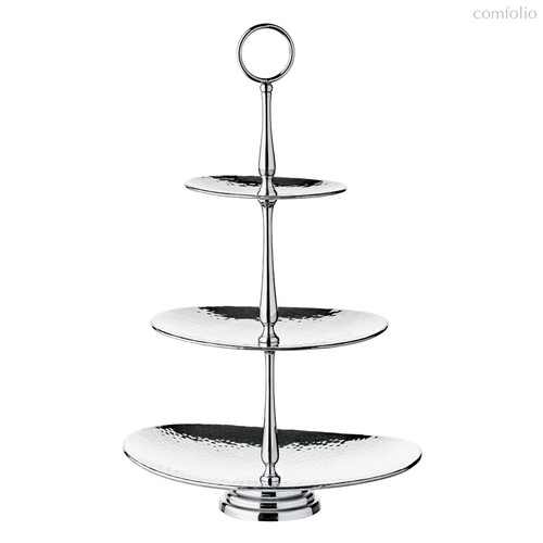 Блюдо трехярусное Edzard Гульф овальное h49 см, посеребрение - Edzard