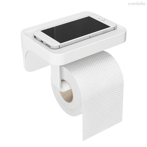 Держатель для туалетной бумаги с полочкой Flex белый - Umbra