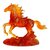 Фигурка Decor de Table Pate de Verre Cristal Лошадка 15х14 см, янтарная, хрустальное тесто, п/к - Decor De Table