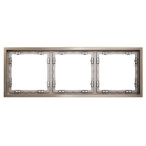 Рамка металлическая на 3 поста, S70 Metal платина - Voltum