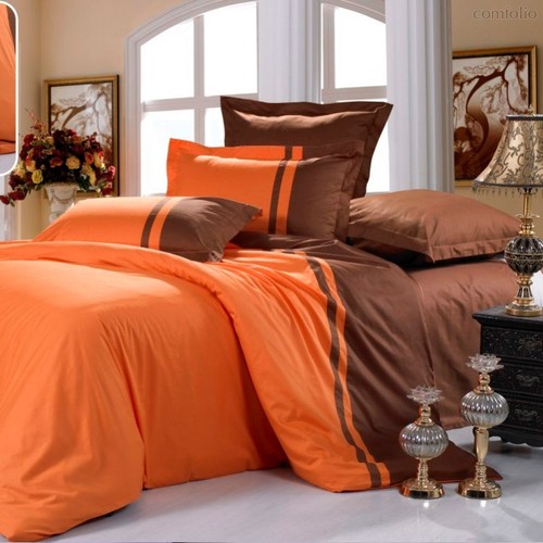 Апельсин в шоколаде - комплект постельного белья, цвет оранжевый, 2-спальный - Valtery