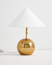 Золотистая лампа Шанталь с белым конусным абажуром, цвет белый - Louvre Home