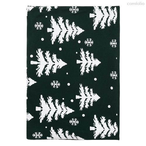 Плед вязаный с новогодним рисунком Морозный Лесиз коллекции New Year Essential,130х180 см - Tkano