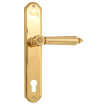 Дверная ручка Venezia Castello CYL на планке PL02 полированная латунь - Venezia Collezione