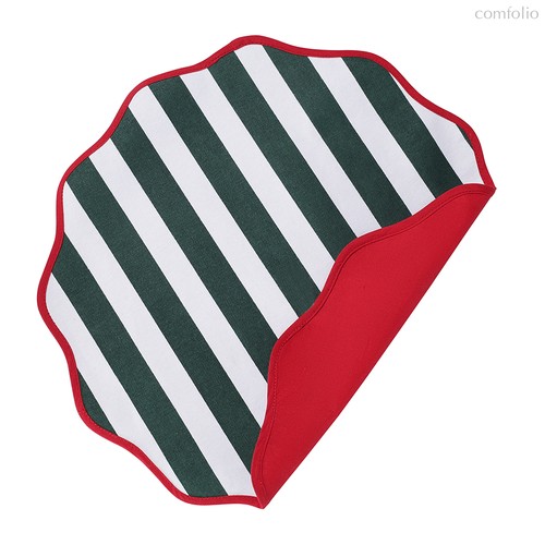 Салфетка под приборы Trendy Christmas зеленого цвета из коллекции New Year Essential, ?40 см - Tkano