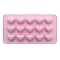 Формочки для шоколада и пралине Birkmann "Сердечки" 21,5х10,5см (15 фигурок,розовый) - Birkmann