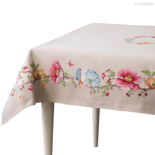 Скатерть Mix&Match Home Магнолия 140х240 см, гобелен, бежевая - Mix&Match