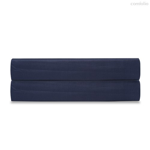Простыня на резинке из сатина темно-синего цвета из коллекции Essential, 160х200х28 см - Tkano