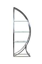 Стеллаж "Полусфера" прозрачное стекло/хром 71x48x202см - Garda Decor