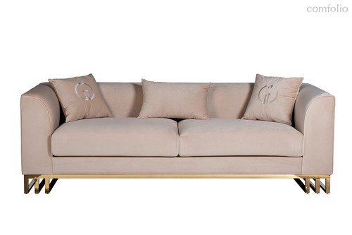 Диван Люцерн (Lucerne) трехместный велюр бежевый 230x86x75см - Garda Decor