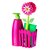 дозатор, Щетка для посуды, губка на подставке FLOWER POWER, цвет розовый - Vigar