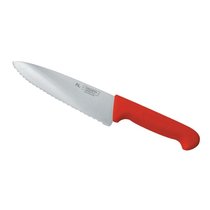 Нож PRO-Line поварской 25 см, красная пластиковая ручка, волнистое лезвие, Proff Cu - P.L. Proff Cuisine