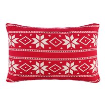 Подушка вязаная с новогодним рисунком Frostwork из коллекции New Year Essential, 40x60 см - Tkano