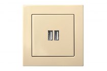Розетки и выключатели: Устройство зарядное USB (A+A) 3,4А, слоновая кость, Classic - Kanlux