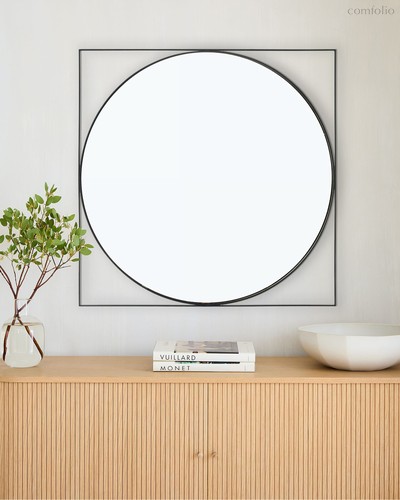 Зеркало настенное в раме Минклер, цвет черный - Louvre Home