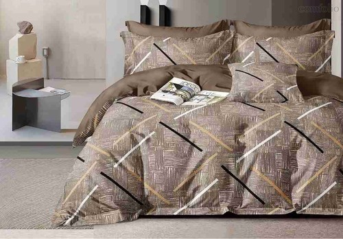 Комплект постельного белья CA-7-733 Дуэт Сатин печатный с наволочками 70х70х2шт.+ 50х70х2шт. - АльВиТек