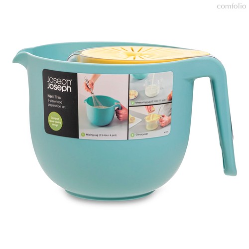 Набор емкостей 3 в 1 Joseph Joseph Nest Trio, миска 2,5 л, соковыжималка для цитрусовых и мерный ст - Joseph Joseph