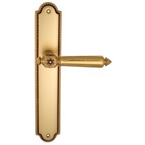 Дверная ручка Venezia Castello на планке PL98 французское золото + коричневый - Venezia Collezione