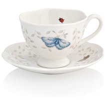 Чашка чайная с блюдцем Lenox "Бабочки на лугу" 240мл - Lenox