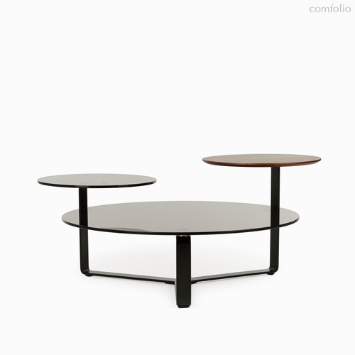 Журнальный столик Aster диаметр 105, цвет коричневый/черный - Cosmo