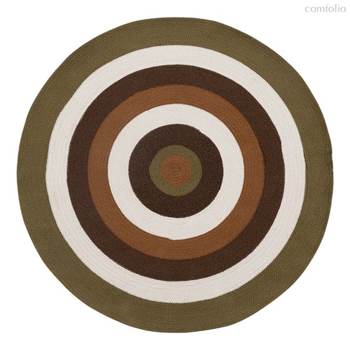 Ковер из хлопка Target коричневого цвета из коллекции Ethnic, d120 см - Tkano