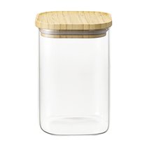 Банка для хранения квадратная Glass Bamboo, 1,1 л - Smart Solutions