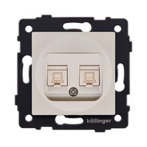 Розетка двойная Ethernet RJ45 Cat.5, золотой Kollinger REA-015GD для Aspekt, Eleganz, Reflex - Kollinger