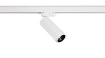 LED Rollo св-к трековый Zoom, 15Вт, D57хH202мм, 1056Лм, 10°-60°, 3000К, IP20, Ra >90, белый RAL9003, блок питания в комплекте - Donolux