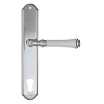 Дверная ручка на планке Fratelli Cattini GRACIA CERAMICA BIANCO CYL PL02-CR полированный хром - Fratelli Cattini