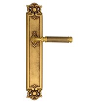 Дверная ручка Venezia Mosca на планке PL97 французское золото + коричневый - Venezia Collezione