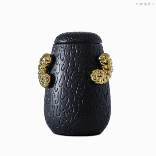 Ваза Double Ear Black, цвет золотой/черный - Cosmo