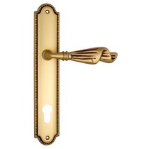 Дверная ручка Venezia Opera CYL на планке PL98 французское золото + коричневый - Venezia Collezione