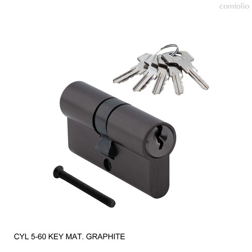 Ключевой цилиндр CYL 5-60 KEY MAT. GRAPHITE (Графит) - Rush